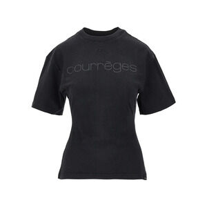 Courreges Logo Print Fitted T-Shirt